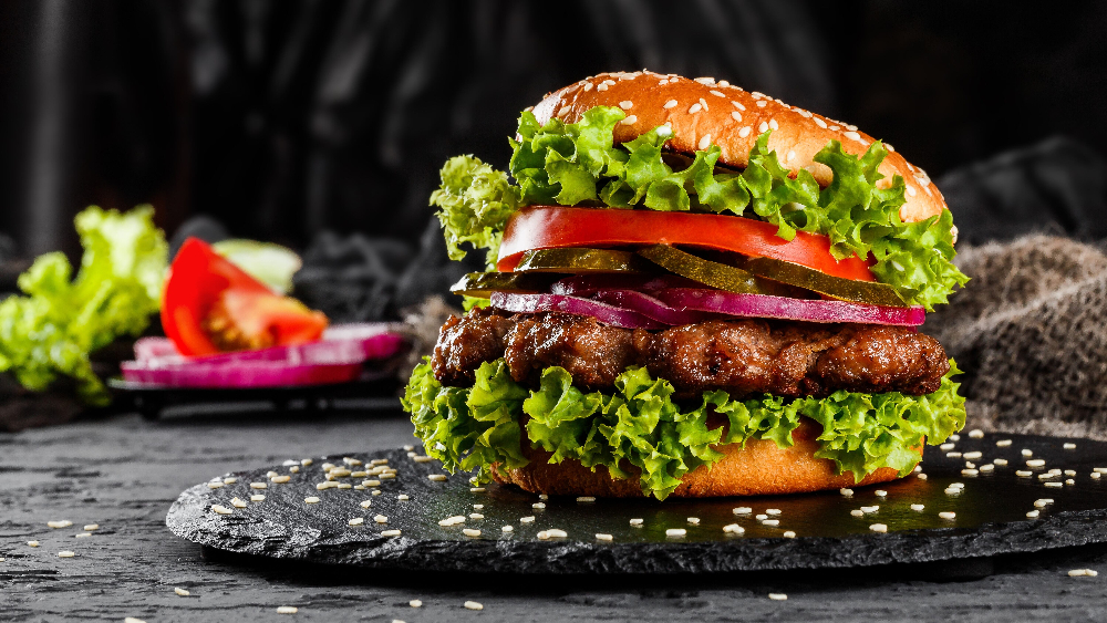 Island grill smoke rising behind wooden counters